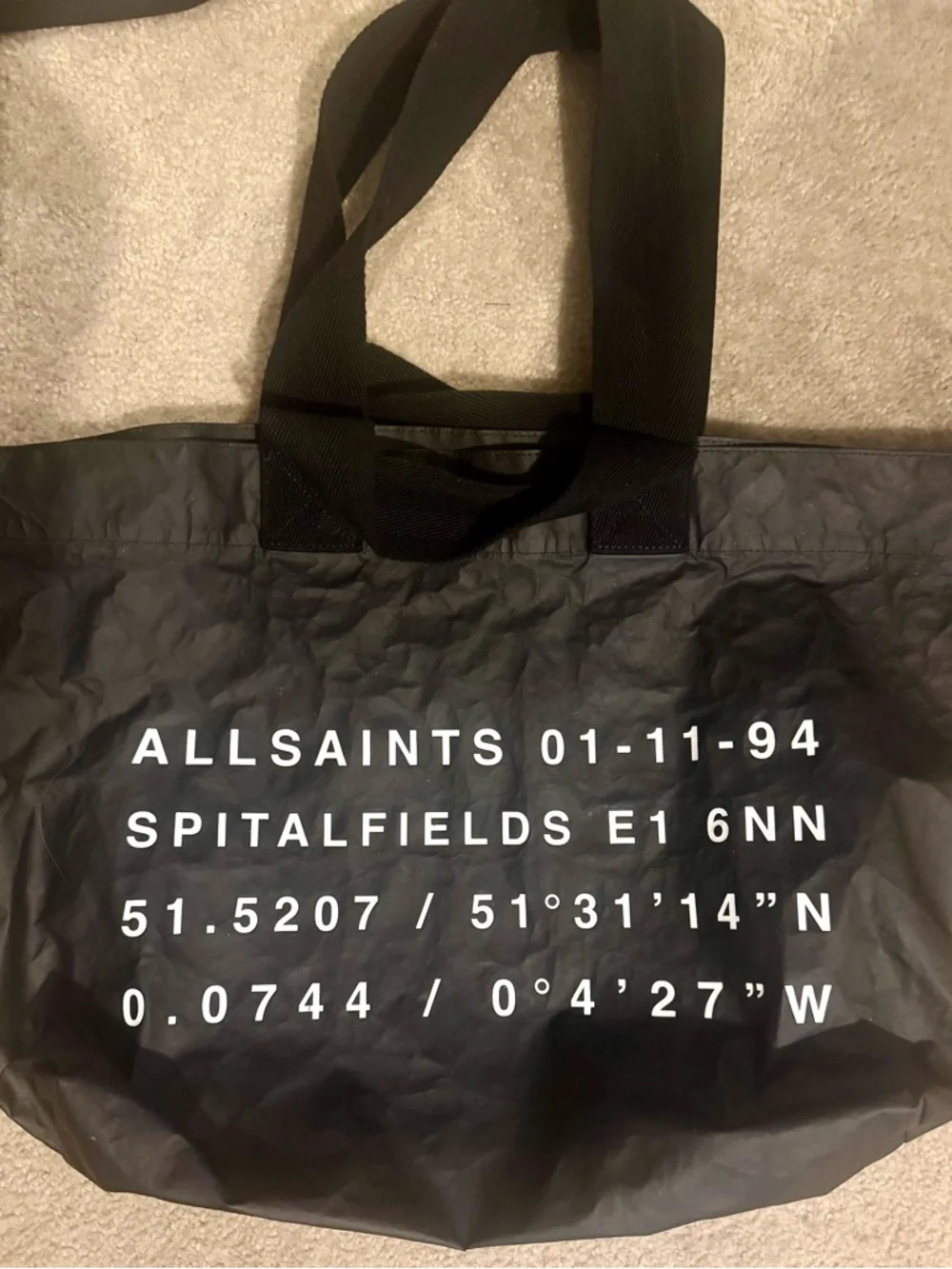 All Saints Black Tote Bag